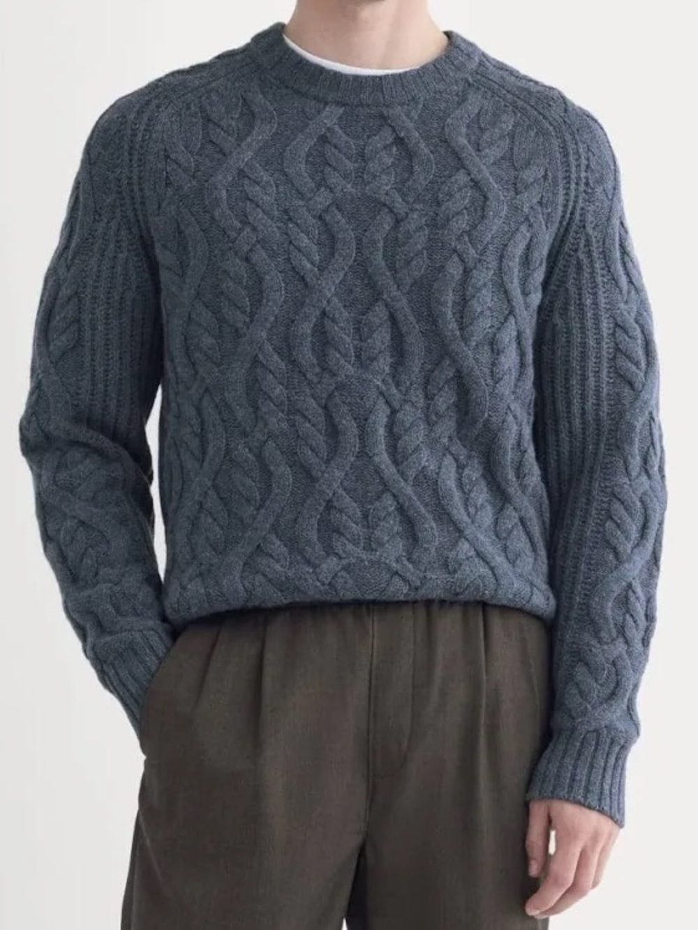 NWT Everlane Luxe Merino Cable Knit Crew - size Small